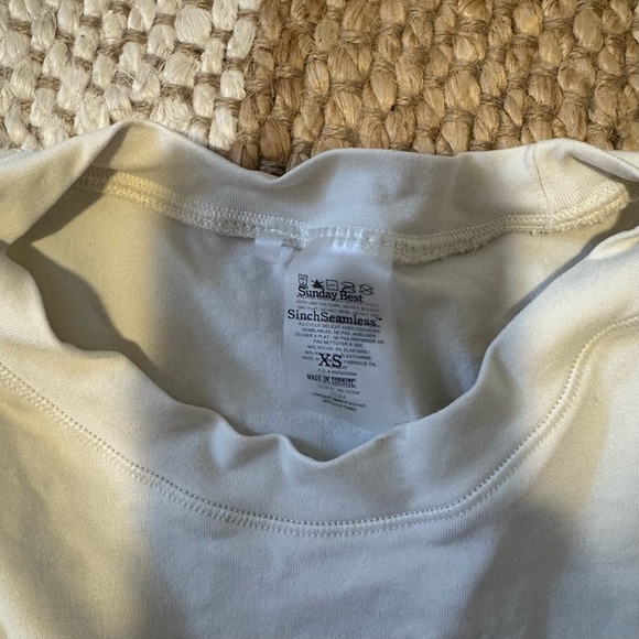 Aritzia Long Sleeve Tee in Cream - Picture 2 of 3